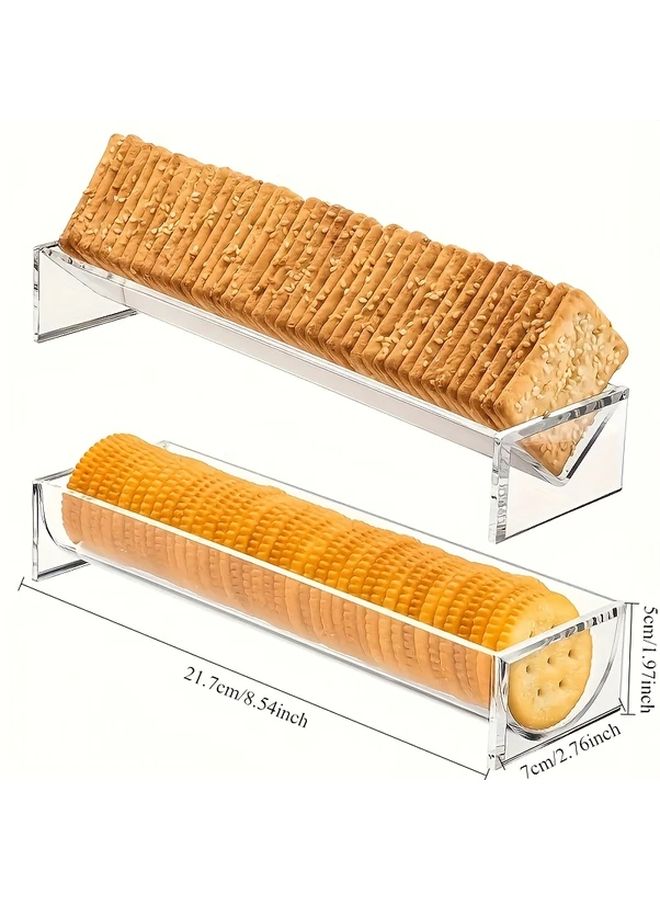 Clear Acrylic Cracker Tray Set Of 2 Pieces For Serving Display Home Party Wedding Events - Image 2
